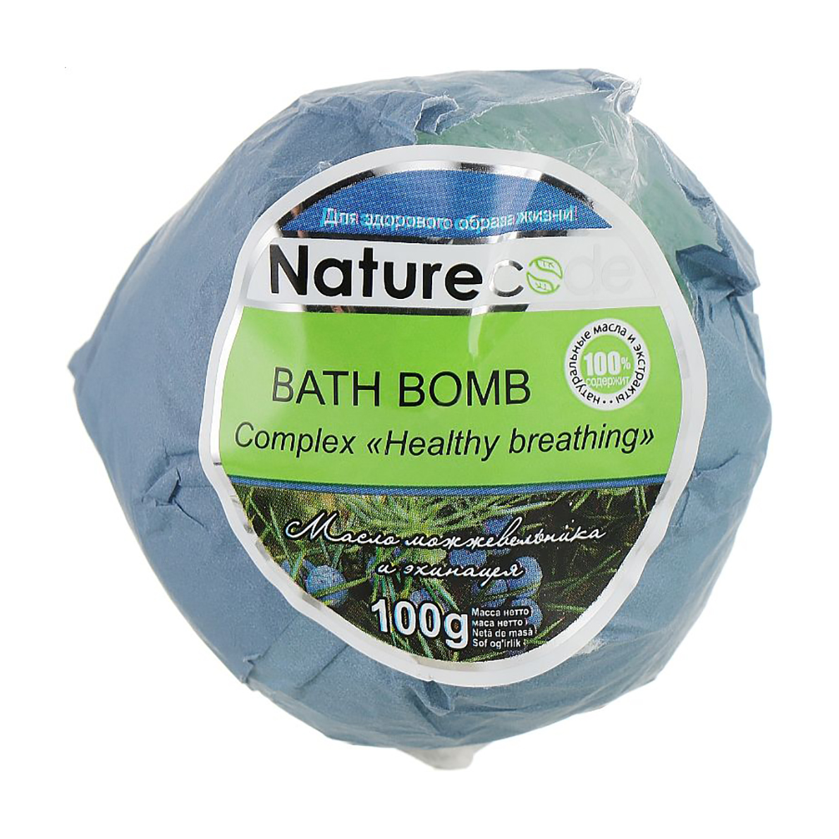 Бомбочка для ван Nature Code Сomplex Healthy Breathing зелена, 100 г